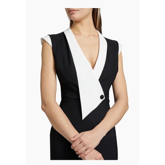 Chiara Boni La Petite Robe Womens Sorai Plunge Neck Cocktail Dress Black 8 - Picture 5 of 12